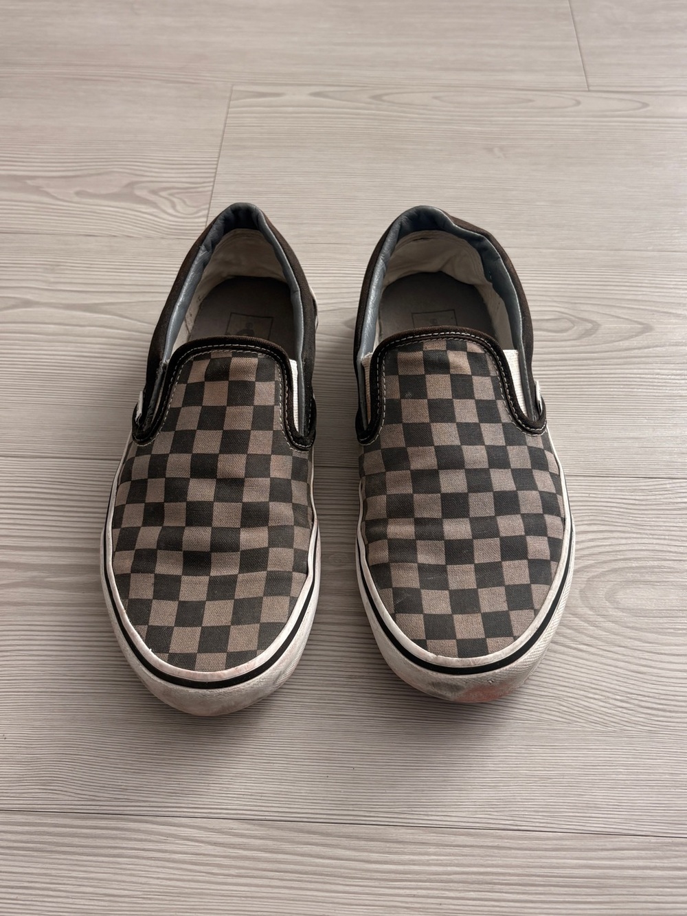 Vans - Men’s Slip-On Checkerboard Sneakers - Black and Brown